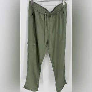 Rachel Zoe Women's Olive Green Pull-on Linen Pants